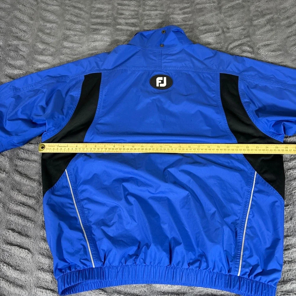 FootJoy DryJoys Mens Medium Short Sleeve Golf Rain Shirt Blue Black AR486
